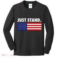 Just Stand Striped American Flag Kids Long Sleeve Shirt thumb 0