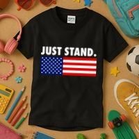 Just Stand Striped American Flag Kids T-Shirt thumb 3