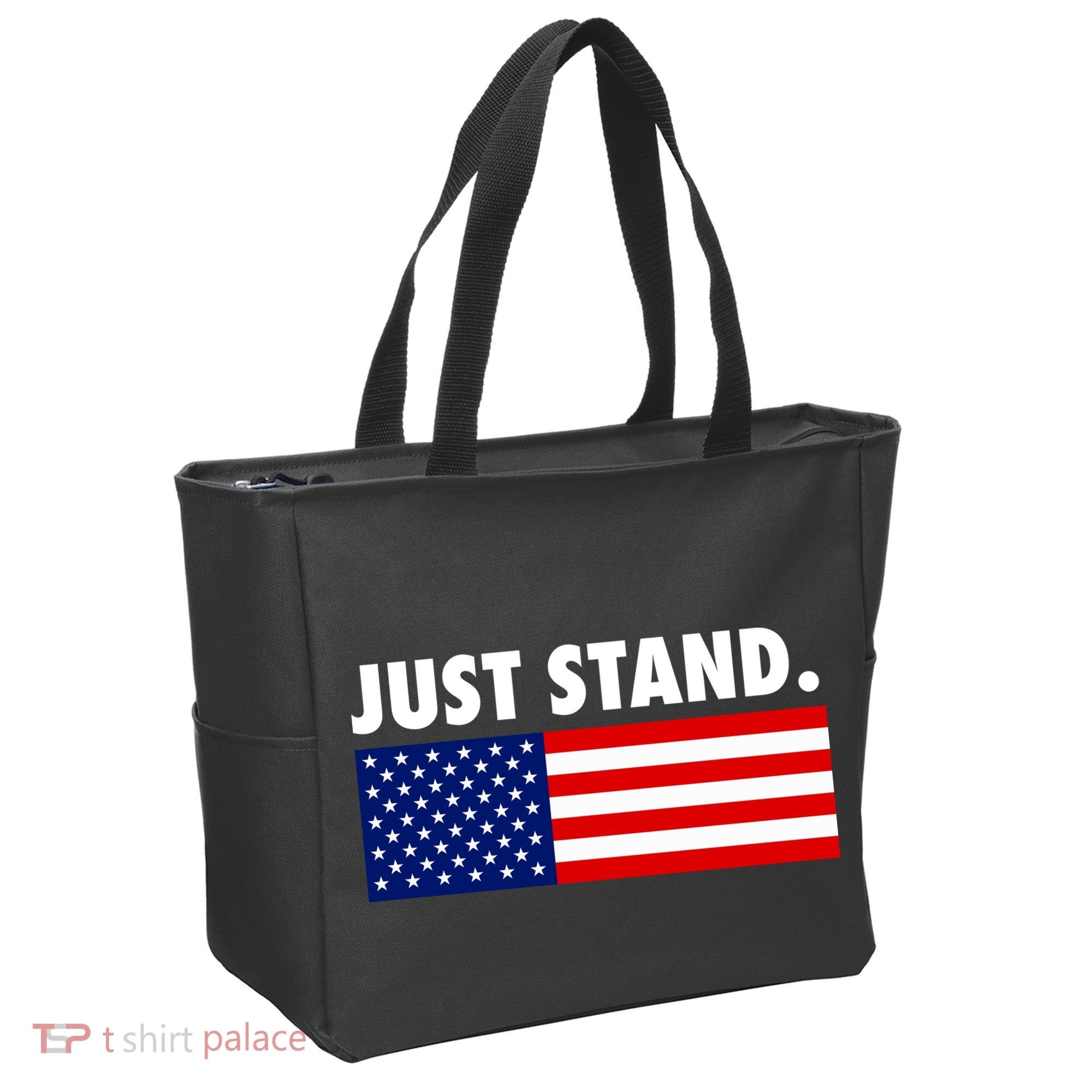 Just Stand Striped American Flag Tote Bag
