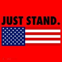 Just Stand Striped American Flag Santa Hat thumb 1