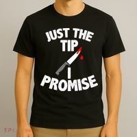 Just The Tip Funny Halloween Knife T-Shirt thumb 3