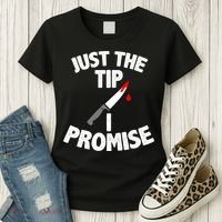 Just The Tip Funny Halloween Knife Women's T-Shirt thumb 3
