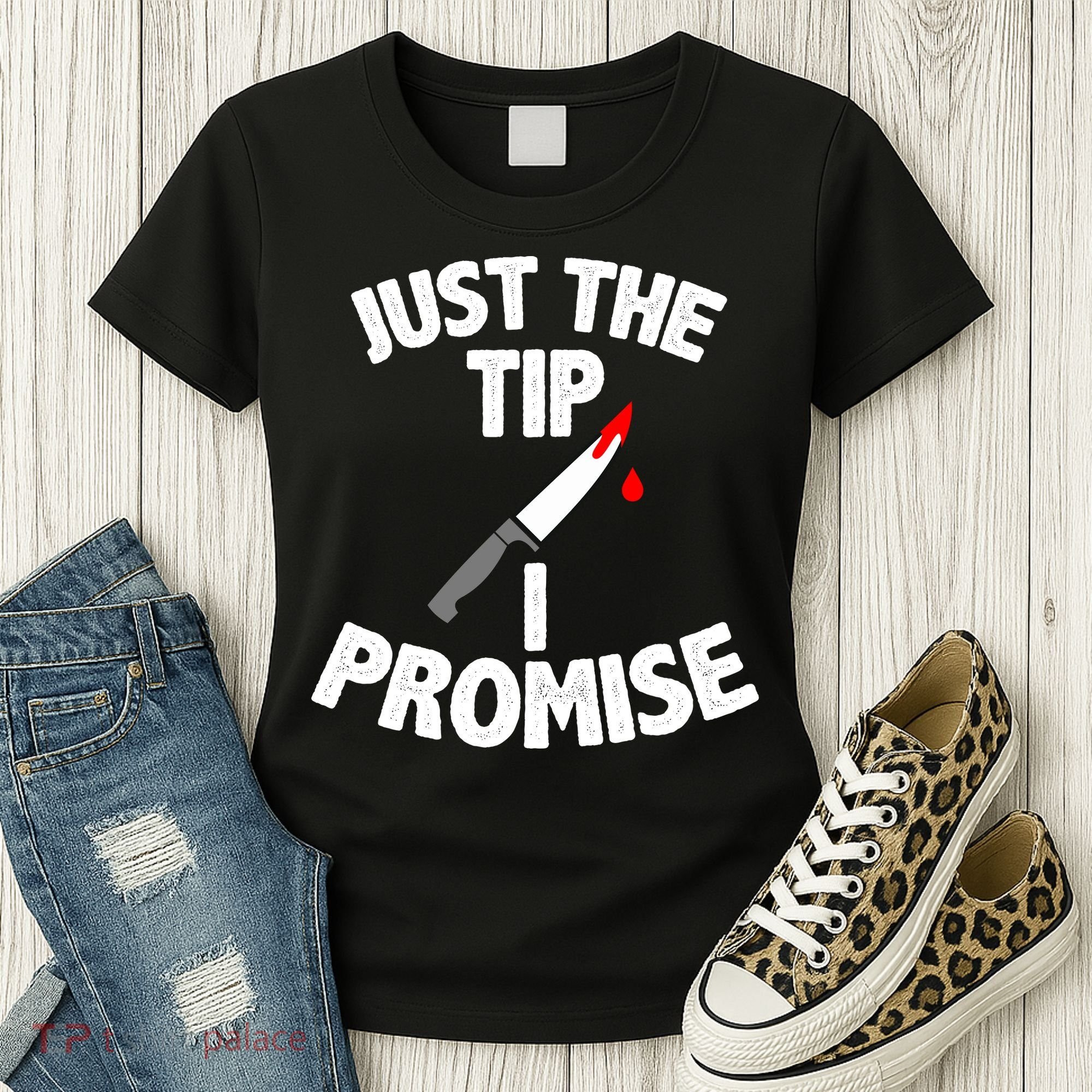 Just The Tip Funny Halloween Knife Women's T-Shirt