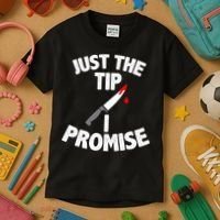 Just The Tip Funny Halloween Knife Kids T-Shirt thumb 3