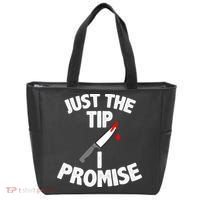 Just The Tip Funny Halloween Knife Tote Bag thumb 0