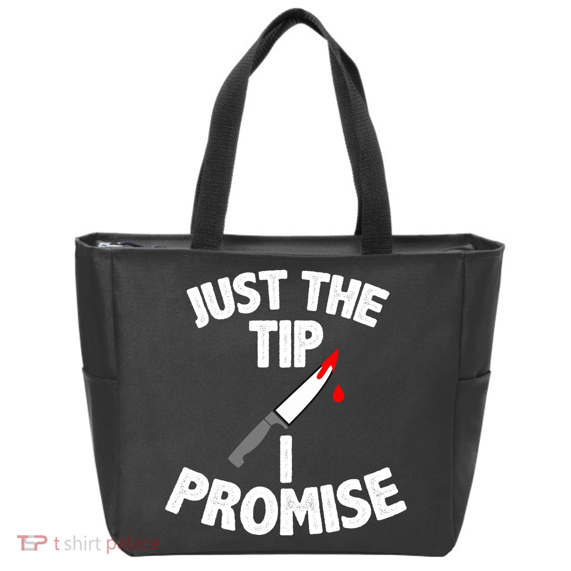 Just The Tip Funny Halloween Knife Tote Bag