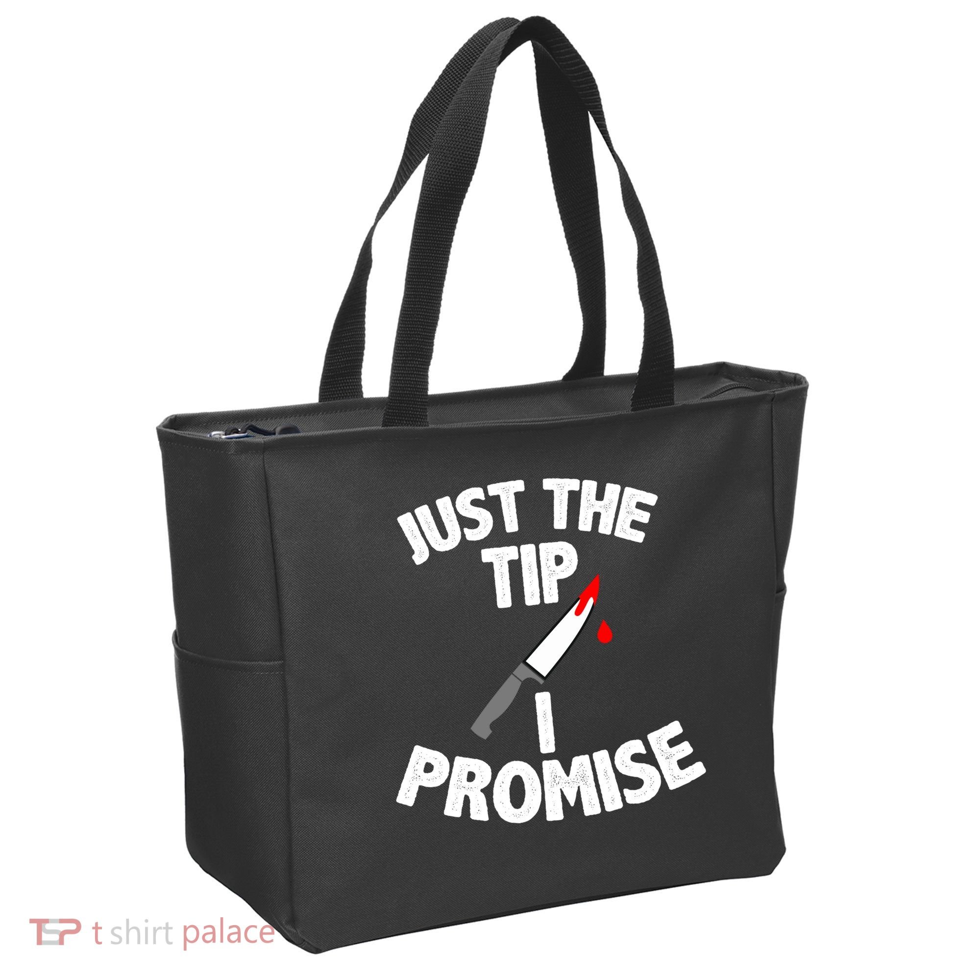 Just The Tip Funny Halloween Knife Tote Bag