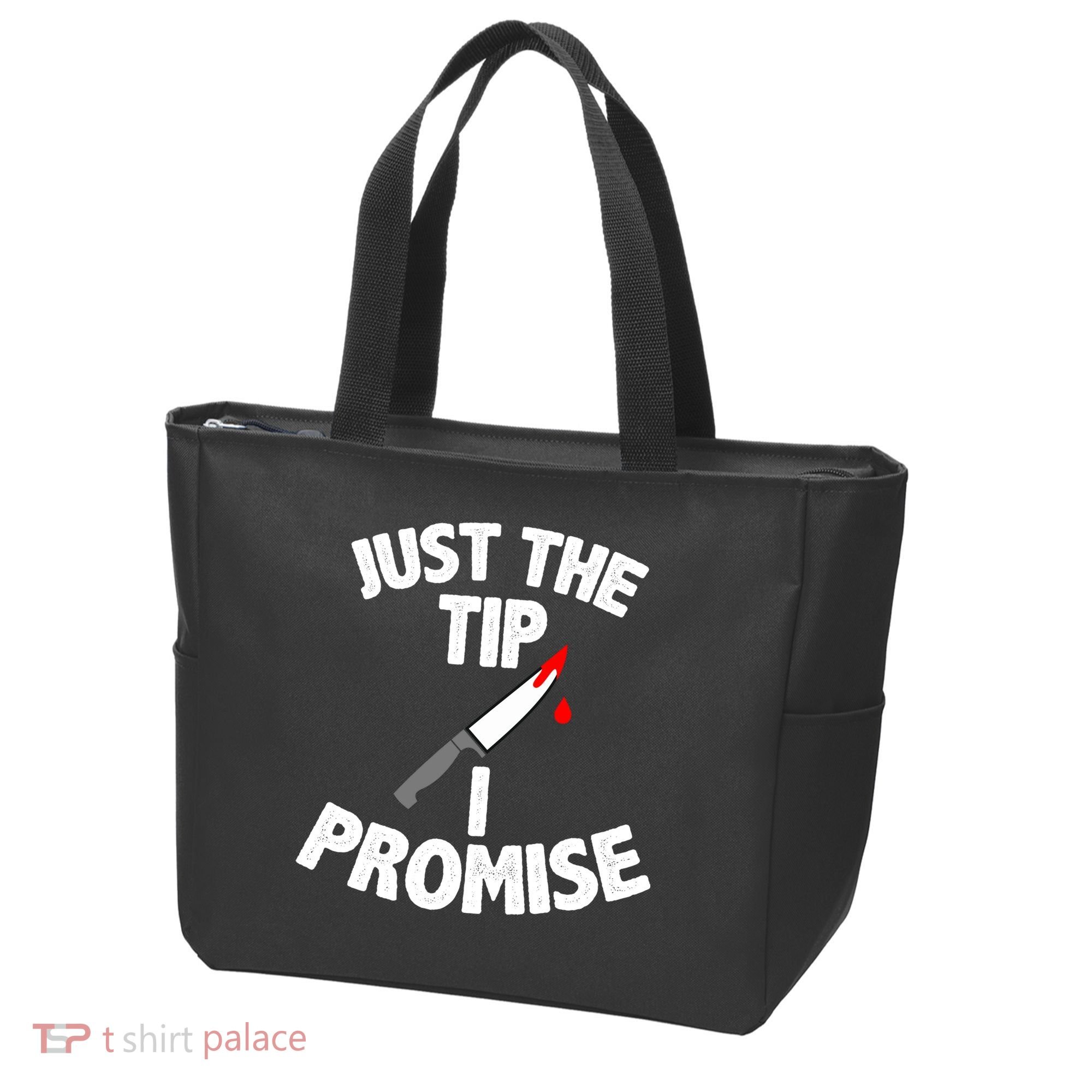 Just The Tip Funny Halloween Knife Tote Bag