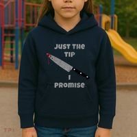 Just the Tip I Promise Halloween Knife Kids Hoodie thumb 3