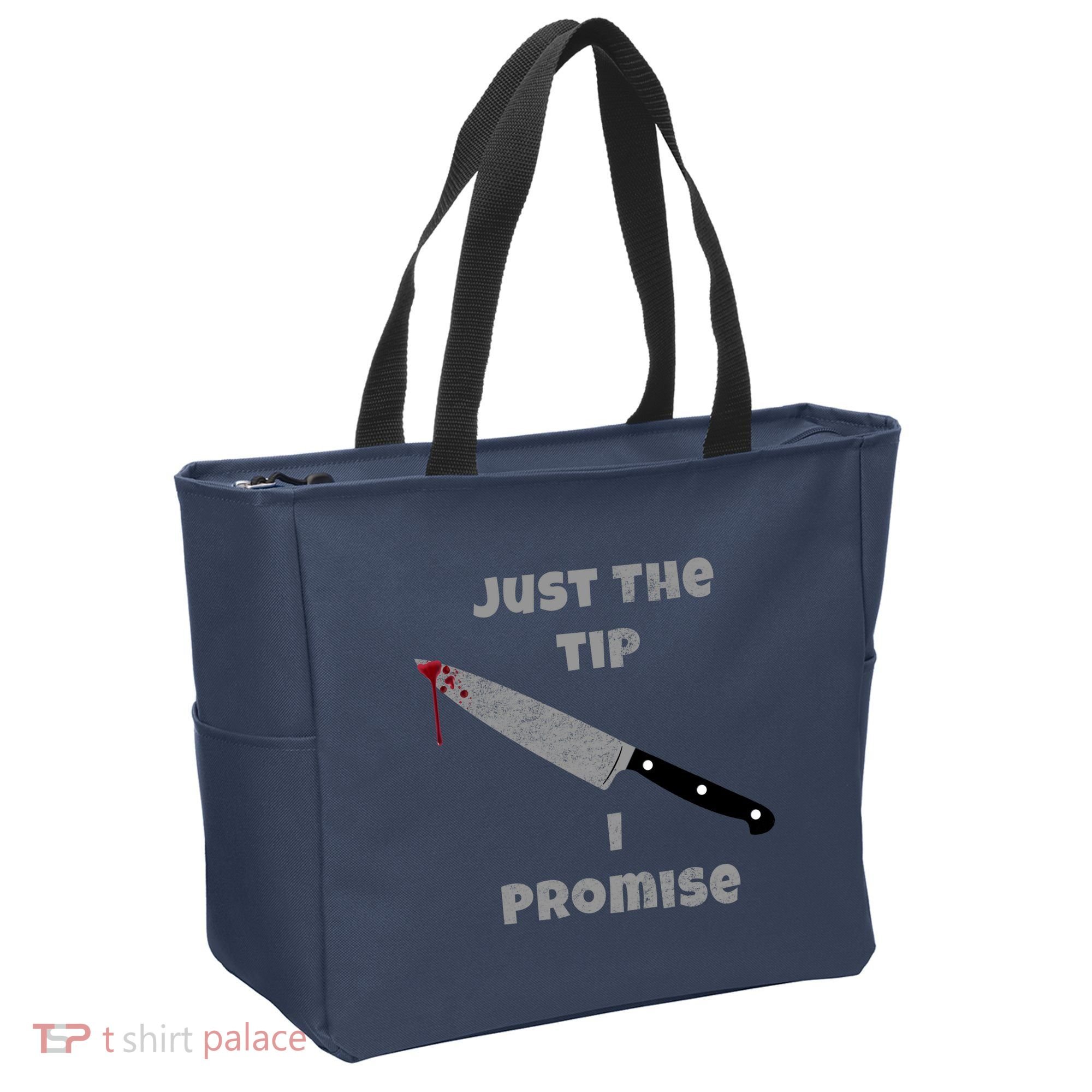 Just the Tip I Promise Halloween Knife Tote Bag
