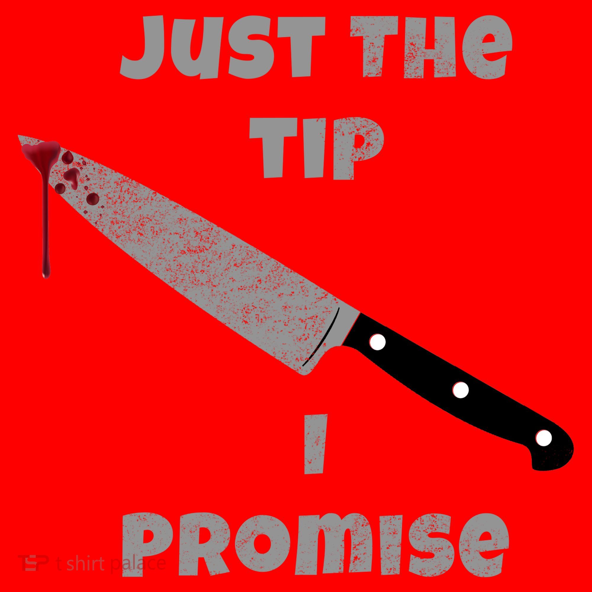 Just the Tip I Promise Halloween Knife Santa Hat