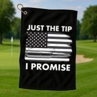 Just the Tip I Promise USA Bullet Flag Golf Towel thumb 1