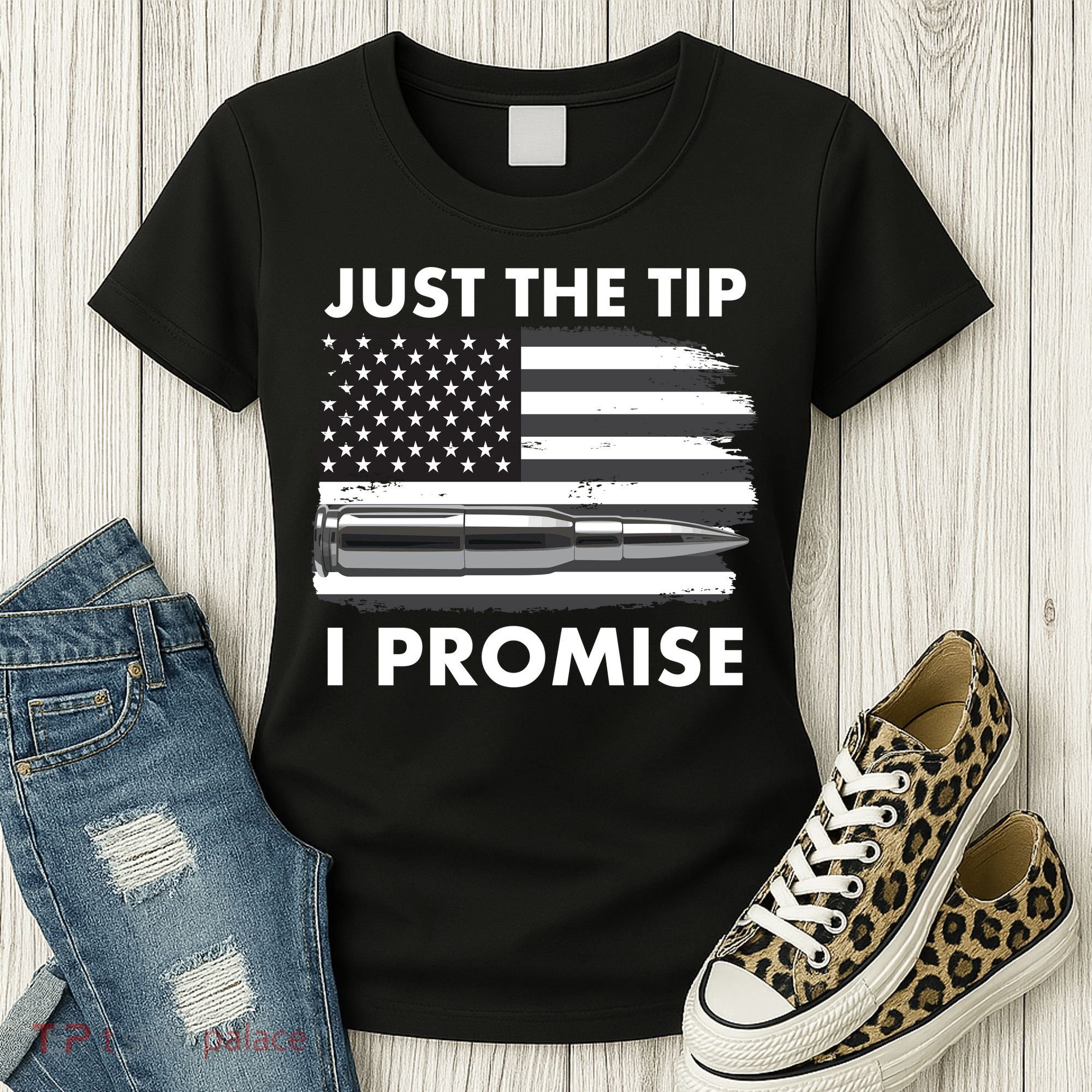Just the Tip I Promise USA Bullet Flag Women's T-Shirt
