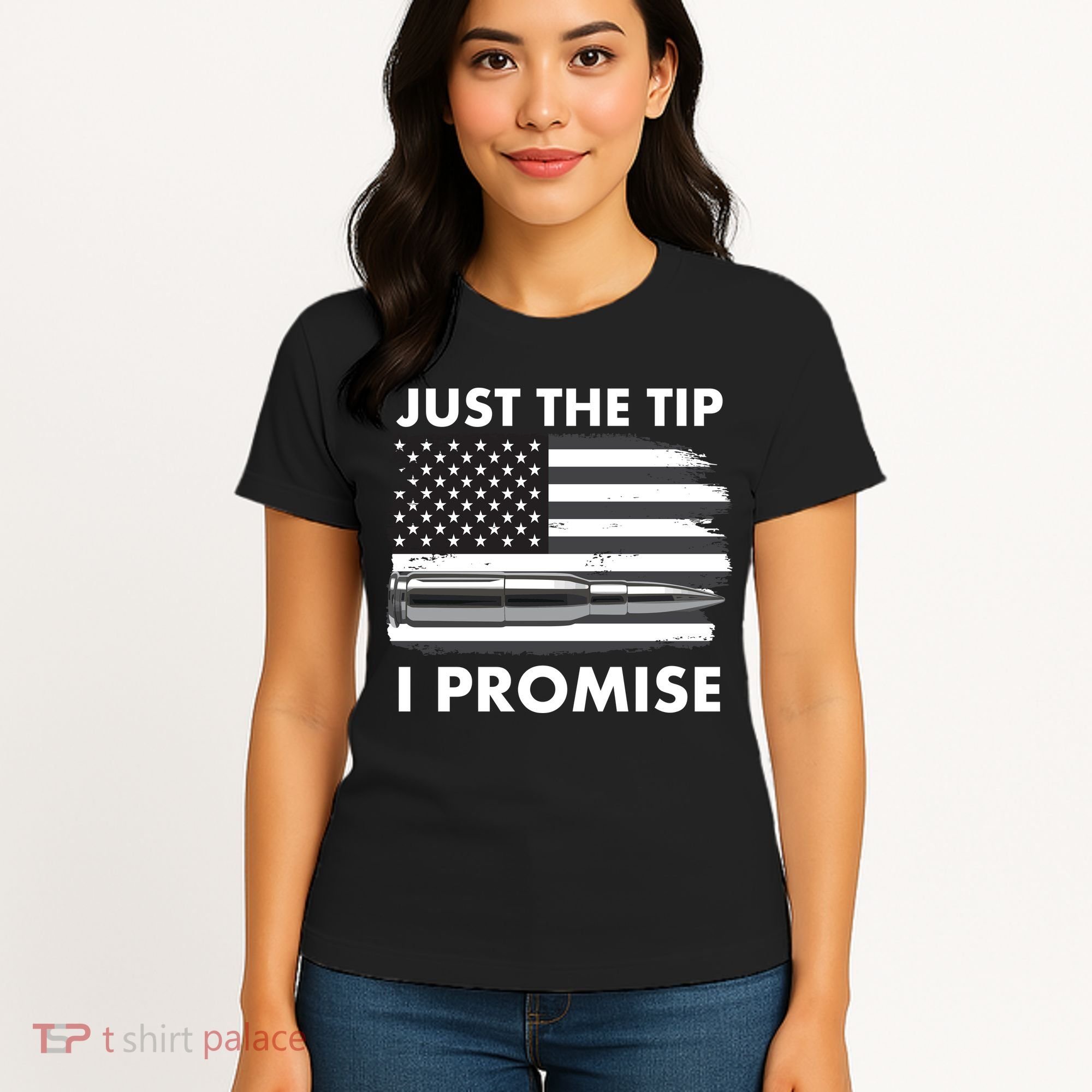 Just the Tip I Promise USA Bullet Flag Women's T-Shirt