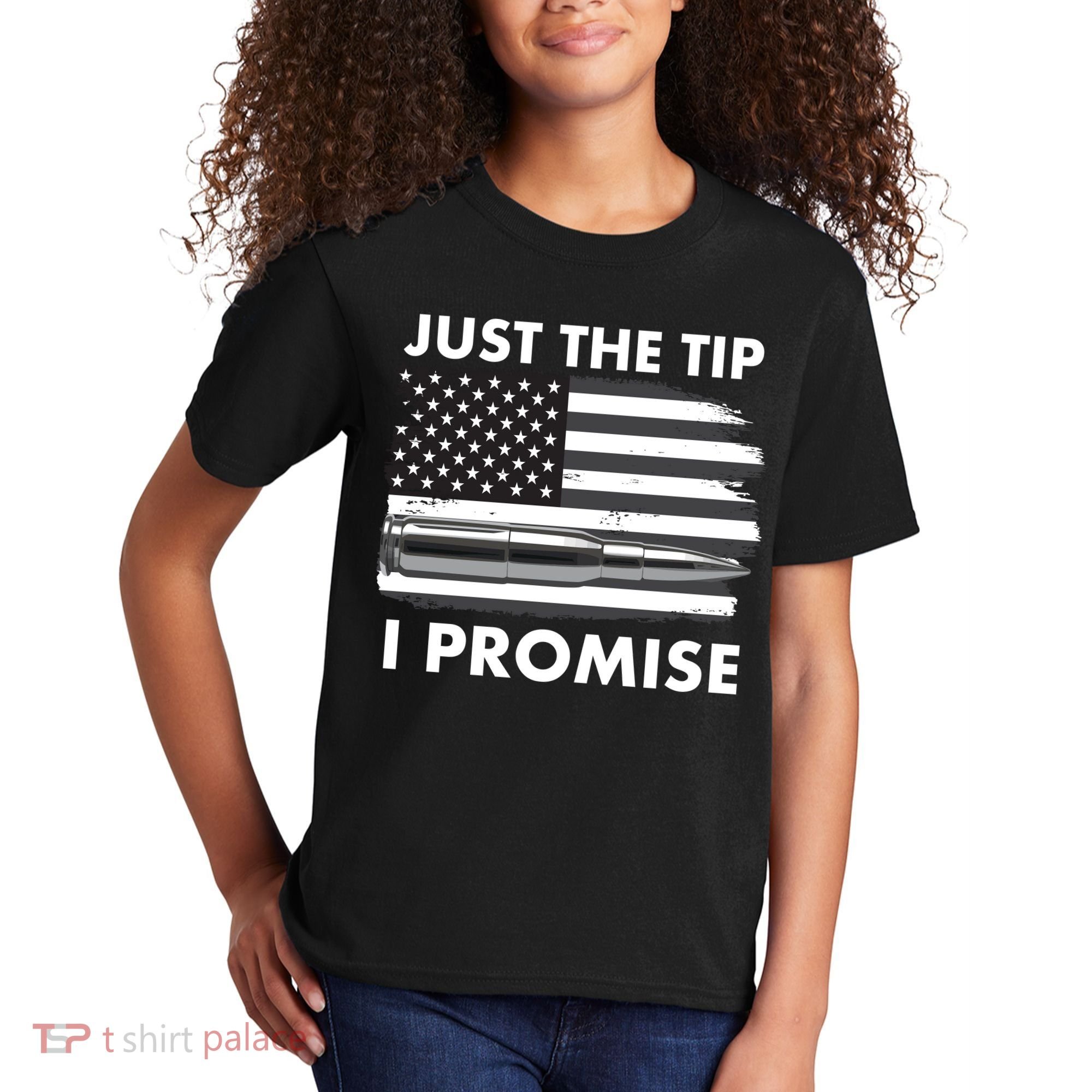 Just the Tip I Promise USA Bullet Flag Kids T-Shirt