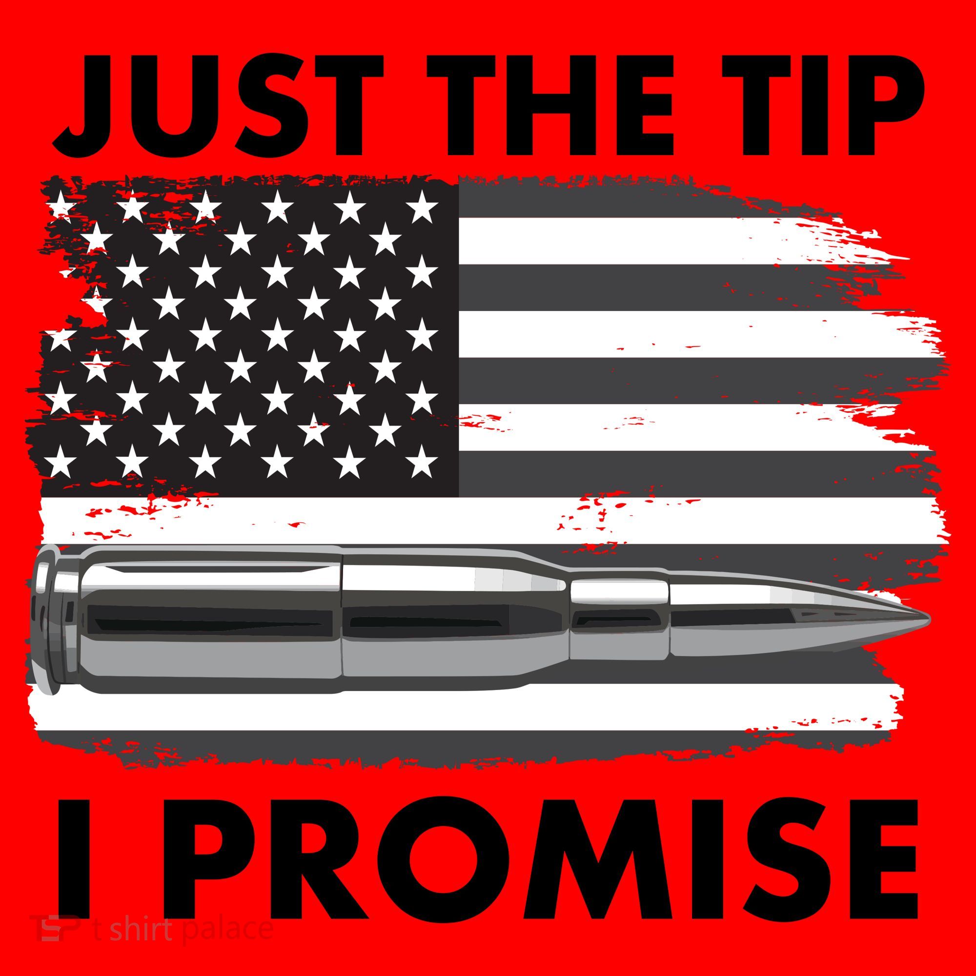Just the Tip I Promise USA Bullet Flag Santa Hat