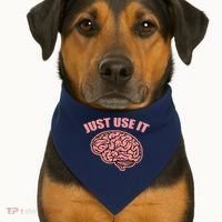 Just Use It Funny Brain USA-Made Doggie Bandana thumb 1