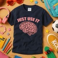 Just Use It Funny Brain Kids T-Shirt thumb 3