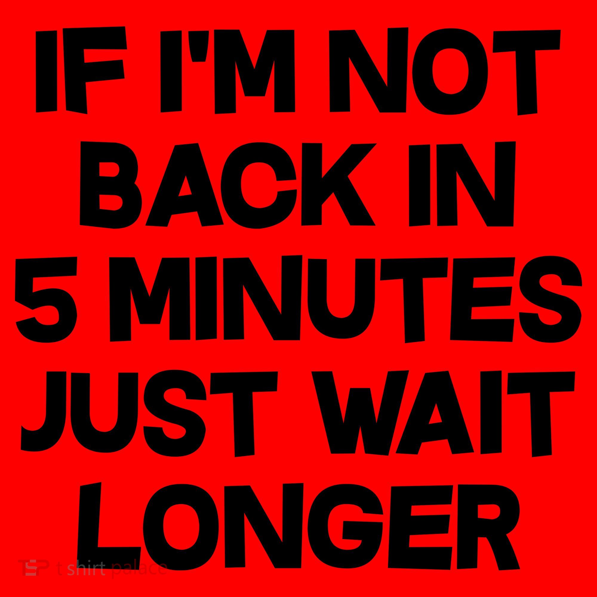 Just Wait Five Minuets Longer Santa Hat