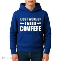 Just Woke Up I Need Covfefe Kids Hoodie thumb 4