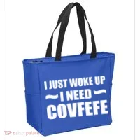 Just Woke Up I Need Covfefe Tote Bag thumb 2