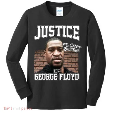 Justice For George Floyd BLM Kids Long Sleeve Shirt