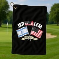 Jerusalem United We Stand Golf Towel thumb 1