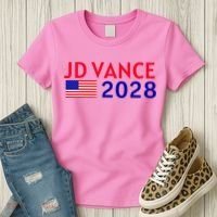 Jd Vance 2028 American Flag Vote Vance 2028 President Usa Women's T-Shirt thumb 3