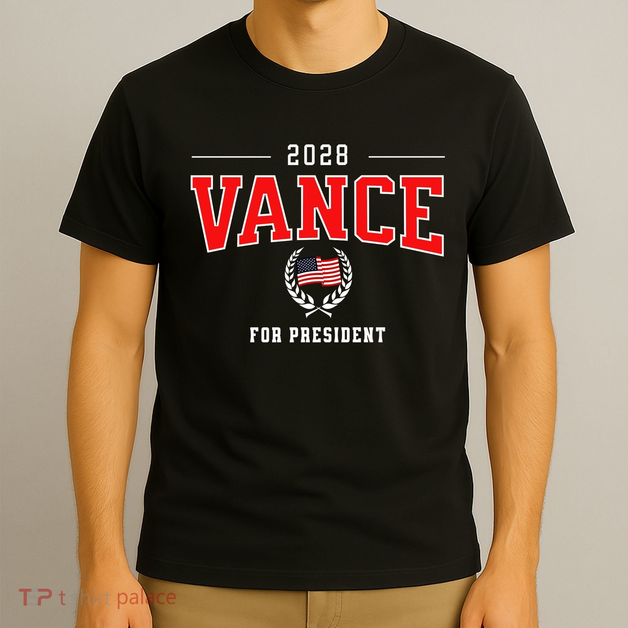 JD Vance 2028 for President Republican Patriotic US Flag T-Shirt
