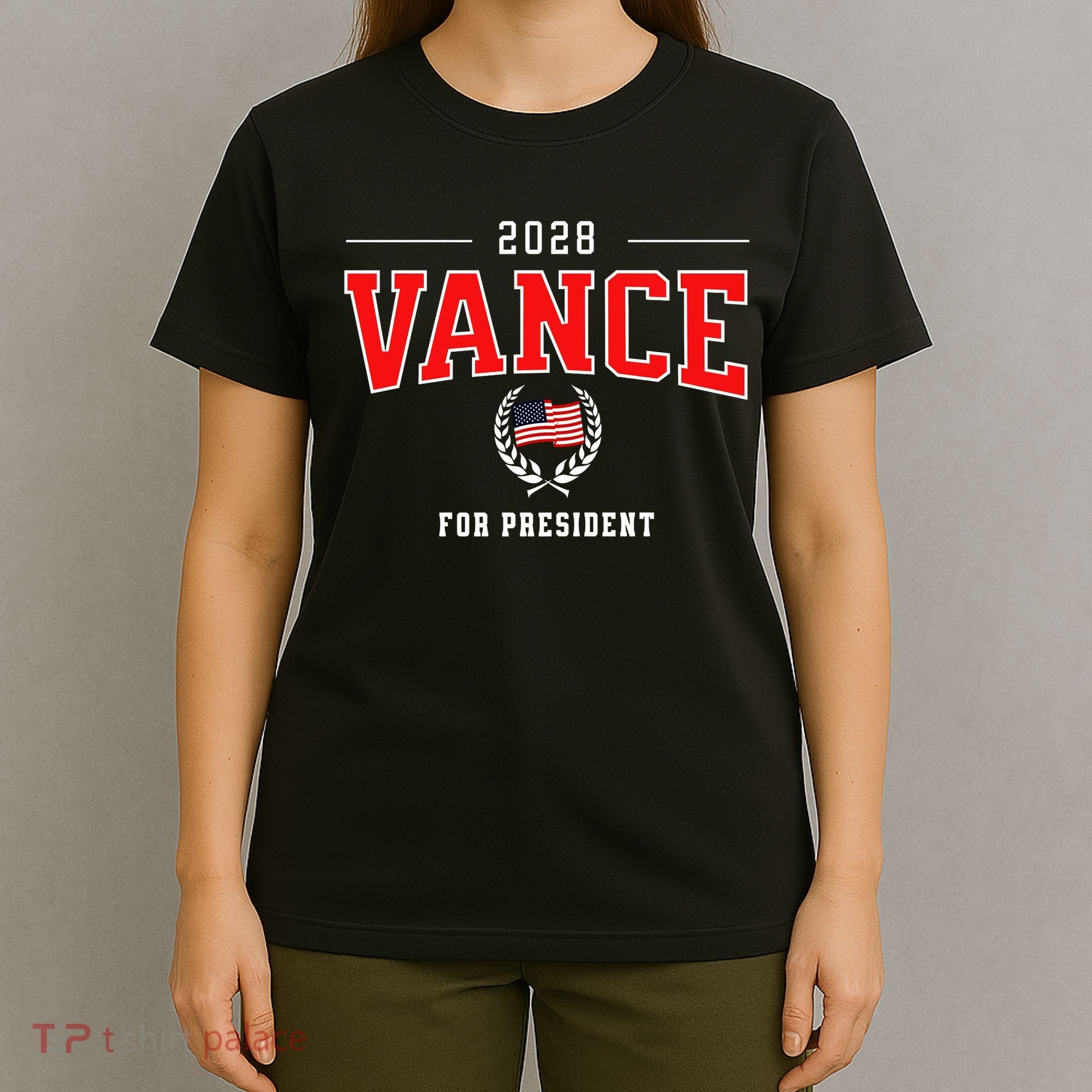 JD Vance 2028 for President Republican Patriotic US Flag T-Shirt