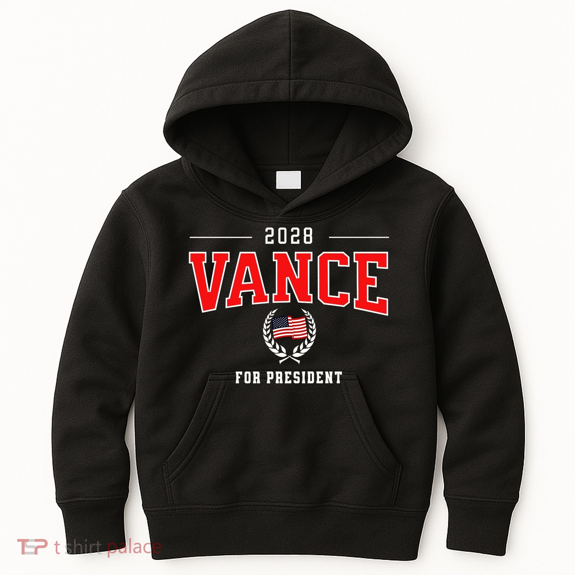 JD Vance 2028 for President Republican Patriotic US Flag Kids Hoodie