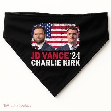 Jd Vance And Charlie Kirk USA-Made Doggie Bandana