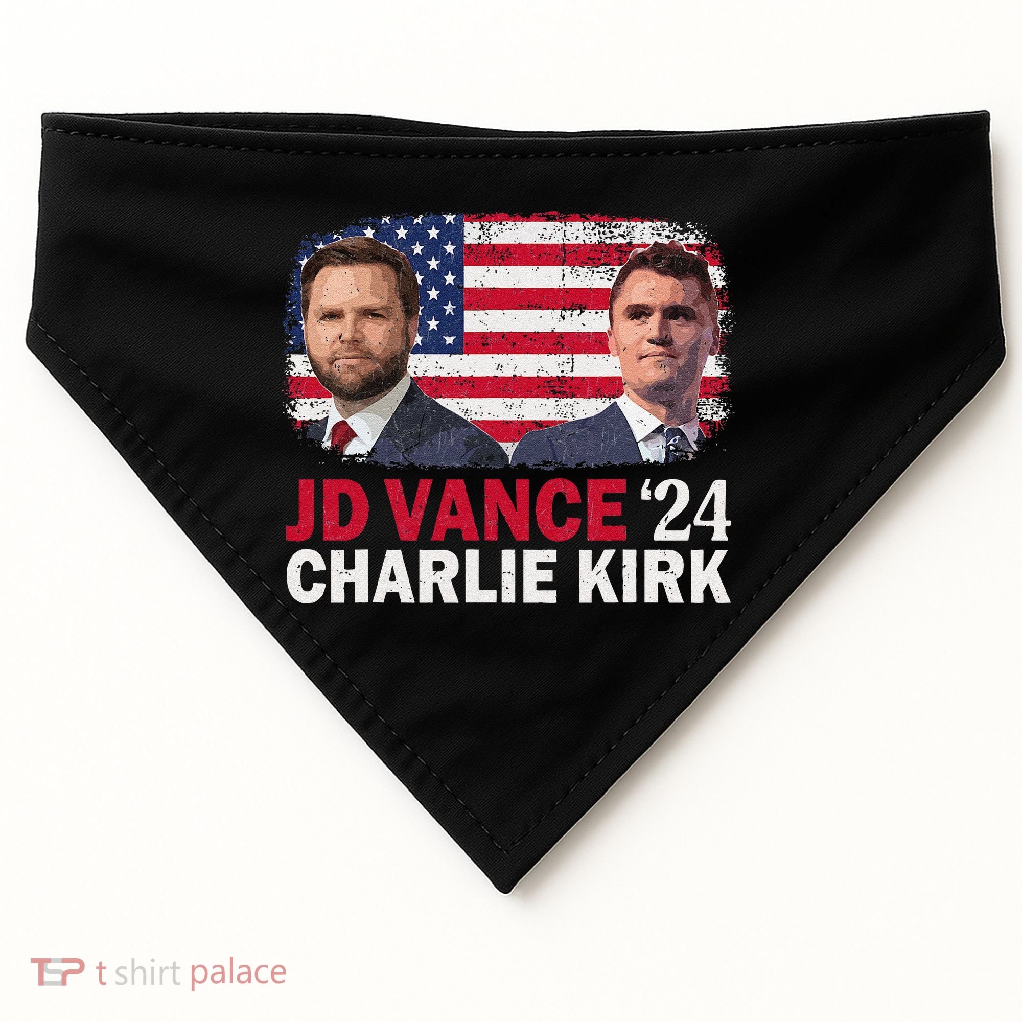 Jd Vance And Charlie Kirk USA-Made Doggie Bandana