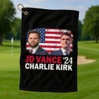 Jd Vance And Charlie Kirk Golf Towel thumb 1