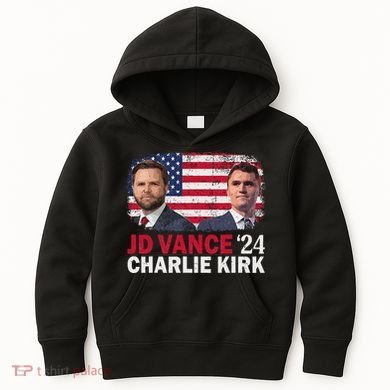 Jd Vance And Charlie Kirk Kids Hoodie