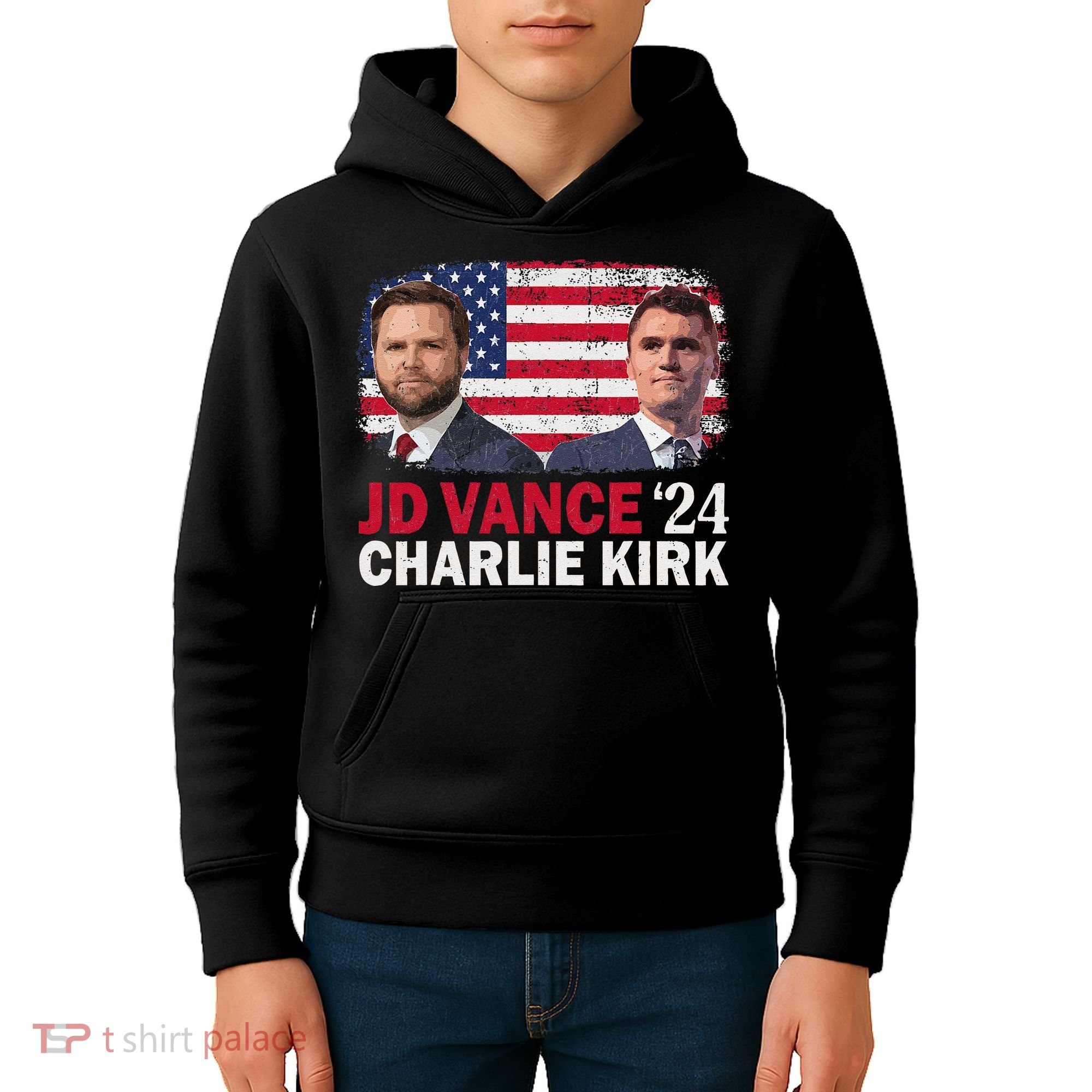 Jd Vance And Charlie Kirk Kids Hoodie