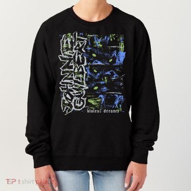 Johnnieguilbert Violent Dream Wolf Blue Green Women's Sweatshirt