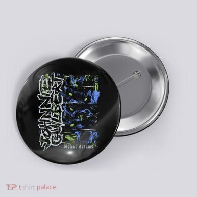 Johnnieguilbert Violent Dream Wolf Blue Green Button