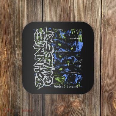 Johnnieguilbert Violent Dream Wolf Blue Green Coaster
