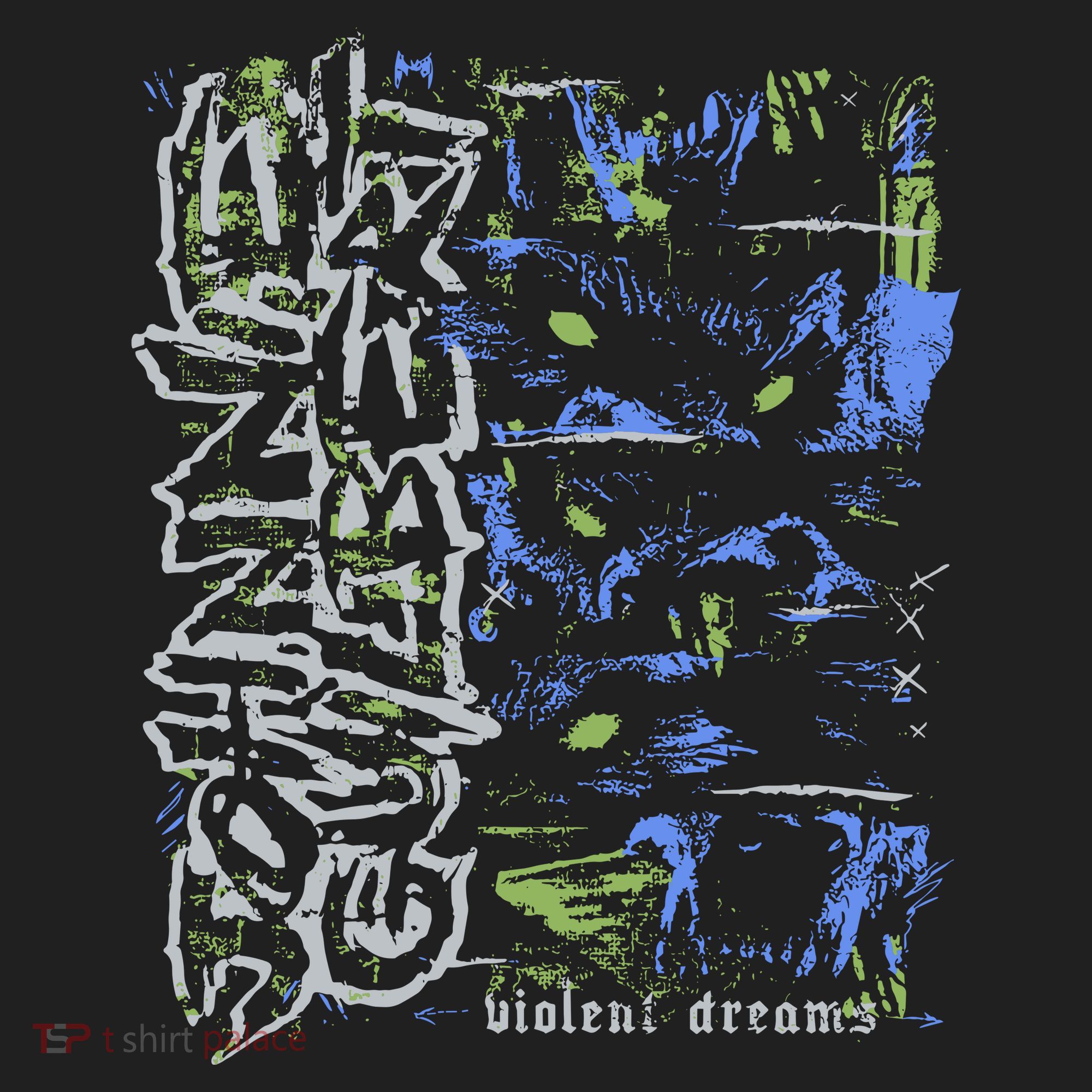 Johnnieguilbert Violent Dream Wolf Blue Green Hat