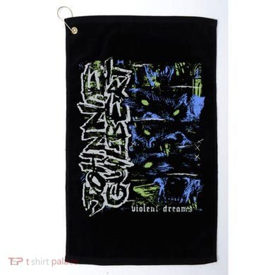 Johnnieguilbert Violent Dream Wolf Blue Green Golf Towel