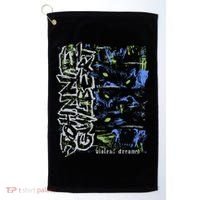 Johnnieguilbert Violent Dream Wolf Blue Green Golf Towel thumb 0