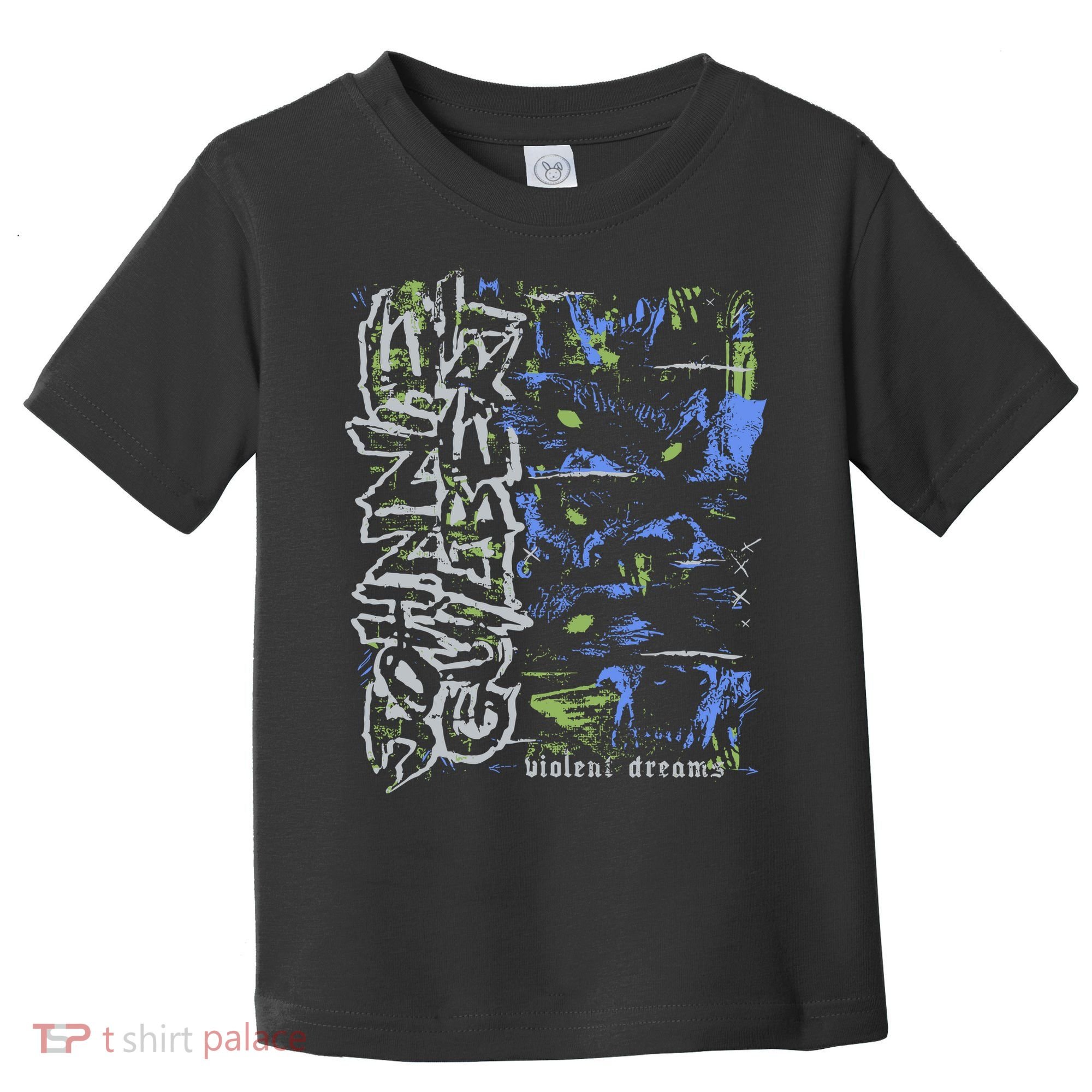 Johnnieguilbert Violent Dream Wolf Blue Green Toddler T-Shirt