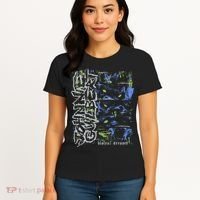 Johnnieguilbert Violent Dream Wolf Blue Green Women's T-Shirt thumb 4