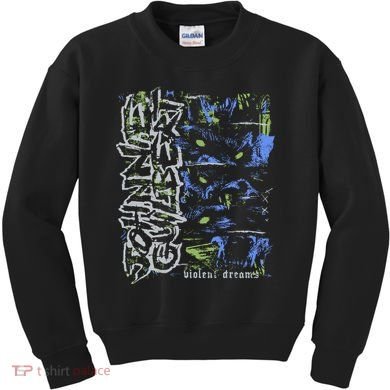 Johnnieguilbert Violent Dream Wolf Blue Green Kids Sweatshirt