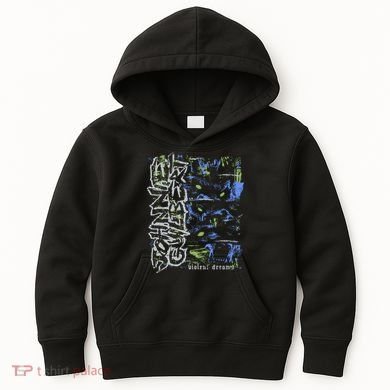 Johnnieguilbert Violent Dream Wolf Blue Green Kids Hoodie