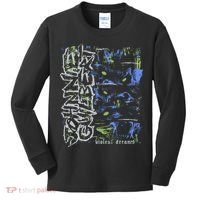 Johnnieguilbert Violent Dream Wolf Blue Green Kids Long Sleeve Shirt thumb 0