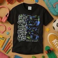 Johnnieguilbert Violent Dream Wolf Blue Green Kids T-Shirt thumb 3