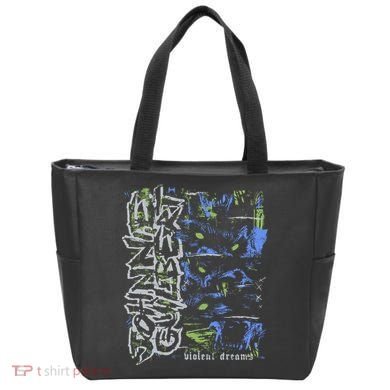Johnnieguilbert Violent Dream Wolf Blue Green Tote Bag