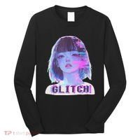 Japanese Vaporwave Edgy Sad Glitch Anime Aesthetic Long Sleeve Shirt thumb 0
